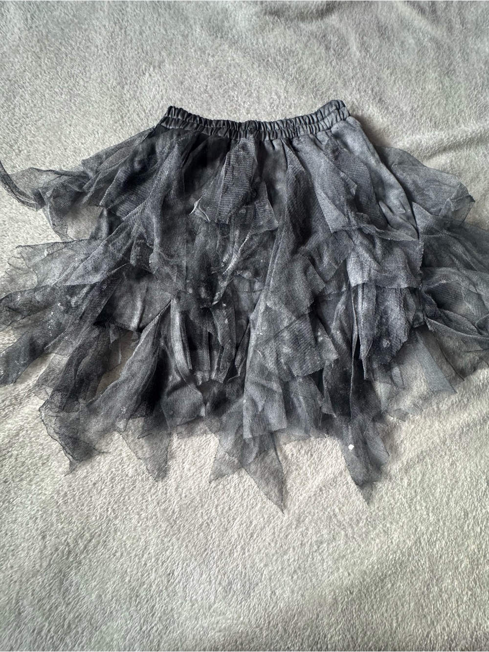 Women's Layered Tulle Mini Skirt  distressed and tattered witch medium